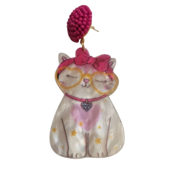 Whimsical Cat Earrings - Picture 2 of 4